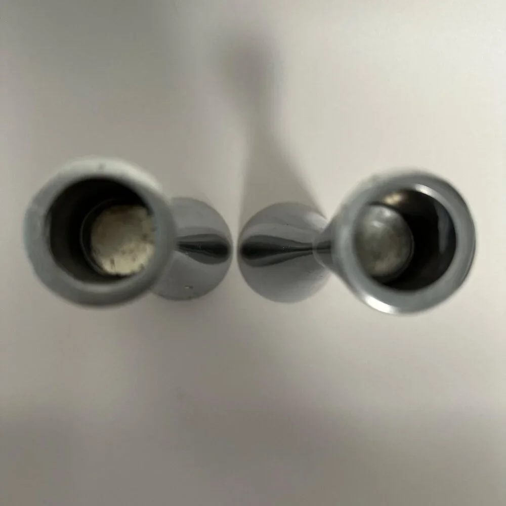 Ikea Tapered Metal Candle Holders Set of 2 Silver Tone MCM Scandi Style 8